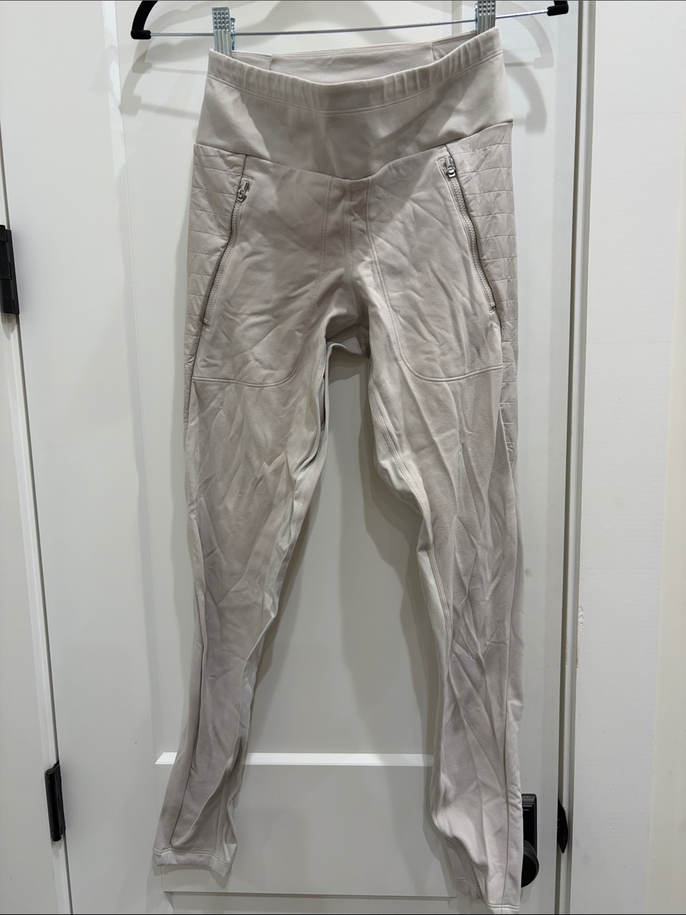 Athleta Light Beige Quilted High-Rise Leggings